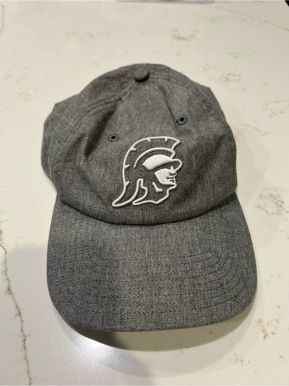 USC University Southern California Gray Cap Trojan Logo NWT